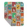 Lots of Red and White Jack Russell Terrier Quilted Blanket 50x60 Artwork Pattern Quilted Throw Blanket for Bed, Couch, Sofa, Soft and Lightweight