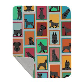Lots of Black Schnauzer Quilted Blanket 50x60 Artwork Pattern Quilted Throw Blanket for Bed, Couch, Sofa, Soft and Lightweight