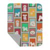 Lots of Bichon Frise Quilted Blanket 50x60 Artwork Pattern Quilted Throw Blanket for Bed, Couch, Sofa, Soft and Lightweight