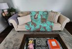 Fawn Italian Greyhound Quilted Blanket 50x60 Artwork Pattern Quilted Throw Blanket for Bed, Couch, Sofa, Soft and Lightweight