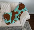 Chocolate Standard Poodle Quilted Blanket 50x60 Artwork Pattern Quilted Throw Blanket for Bed, Couch, Sofa, Soft and Lightweight