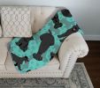 Black Schnauzer Quilted Blanket 50x60 Artwork Pattern Quilted Throw Blanket for Bed, Couch, Sofa, Soft and Lightweight