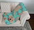 Cream Golden Retriever Quilted Blanket 50x60 Artwork Pattern Quilted Throw Blanket for Bed, Couch, Sofa, Soft and Lightweight