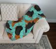 Black and Tan Yorkie Quilted Blanket 50x60 Artwork Pattern Quilted Throw Blanket for Bed, Couch, Sofa, Soft and Lightweight