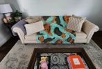 Black and Tan Yorkie Quilted Blanket 50x60 Artwork Pattern Quilted Throw Blanket for Bed, Couch, Sofa, Soft and Lightweight