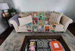Lots of Blue Merle Welsh Cardigan Corgi Quilted Blanket 50x60 Artwork Pattern Quilted Throw Blanket for Bed, Couch, Sofa, Soft and Lightweight