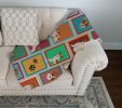 Lots of Red and White Jack Russell Terrier Quilted Blanket 50x60 Artwork Pattern Quilted Throw Blanket for Bed, Couch, Sofa, Soft and Lightweight