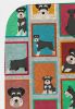 Lots of Black and Silver Schnauzer Quilted Blanket 50x60 Artwork Pattern Quilted Throw Blanket for Bed, Couch, Sofa, Soft and Lightweight