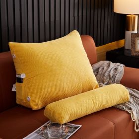 Waist Backrest Pillow Bedside Backrest Lumbar Cushion Bed Sofa (Option: Yellow-60x22x50cm without headrest)